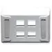 Cablesys IC108UF4WH - 4-Port Keystone Faceplate for Modular Office Furniture