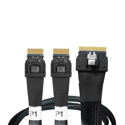 Icy Dock MB306L-B - ICY DOCK SlimSAS 8i to 2xSlimSAS 4i Cable - 0.5M