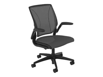 Humanscale WLT1BR10R10 - World One Task Chair - Cascade Black (Black Fabric)