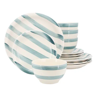 Gibson 148490.12 - Gibson Home Kenwood Shores 12-Piece Dinnerware Set - Blue