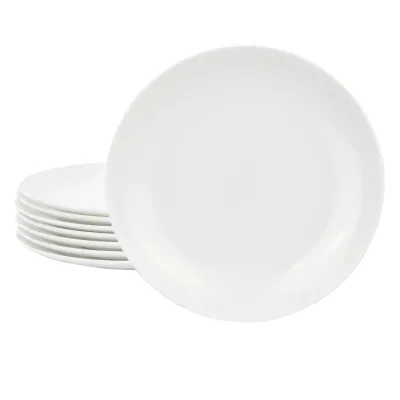 Gibson 148724.01 - Gibson Elite White Peninsula 8 Piece Dessert Plate Set