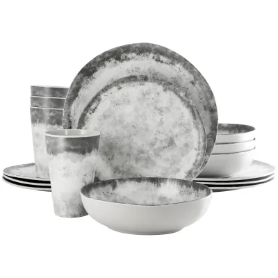 Gibson 99900.16R - Gibson Elite Organic Decal Melamine Dinnerware Set - 16 Piec
