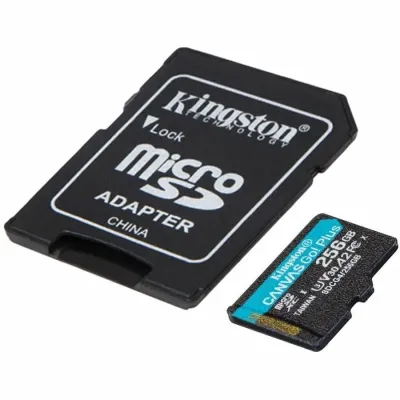 KINGSTON SDCG4/256GB - 256GB MICROSDXC CANVAS GO PLUS GEN4 200MBS A2 U3 V30 CARD + 