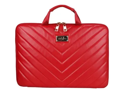 ECO STYLE SLCPR-SLRD-14 - Stylish Red Capri Laptop Sleeve with Chevron Print