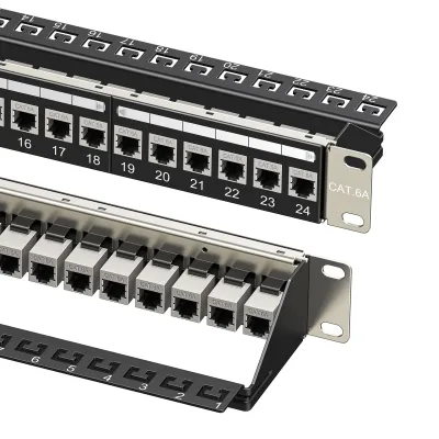 CABLE MATTERS 180138 - 24-Port Cat 6A Shielded Ethernet Patch Panel, 1U