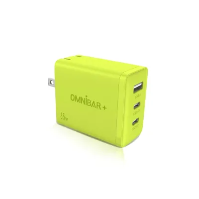 OMNIBAR OMN-GAN-3PUS65EB O16-000008 - OMNIBARPLUS 65W USB-C GaN Charger - 3 Ports Fast Charge