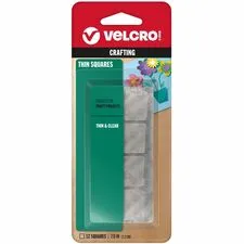 VELCRO USA VEK 91330 - VELCRO Thin Clear Fasteners 78in Squares Clear 12 ct - Clear