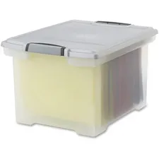 STOREX STX 61530U01C - Storex Tote Clear Storage Box with Lid - Internal Dimensions