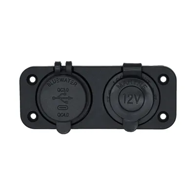 BlueWater 3000-4011 - Marine USB-AC 12V Charging Receptacle
