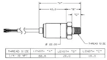 Maretron PT-0-500PSI-01 - Maretron 0-500 PSI Transducer