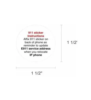 Collateral E911-STICKER - E911 Sticker for IP phones