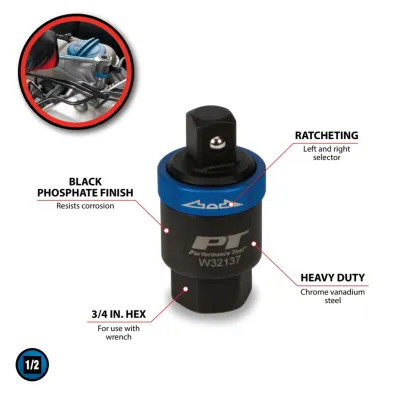 PERFORMANCETOOL W32137 - Performance Tool 12 Drive Ratchet Adapter
