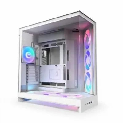 NZXT CM-H92FW-P1 - NZXT H9 FLOW RGB+ Mid Tower Case - White with Clear TG