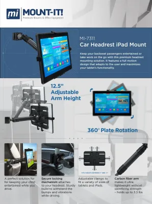 MountIt MI-7311 - Adjustable Carbon Fiber Tablet Mount