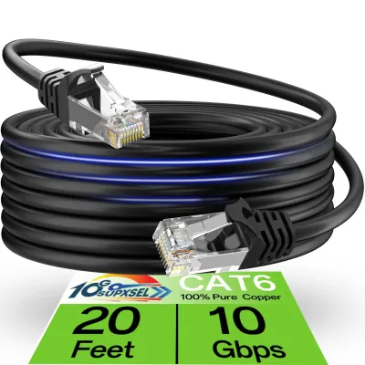 HEYYBIT 907175 - 20FT Cat 6 Ethernet Cable - High Speed