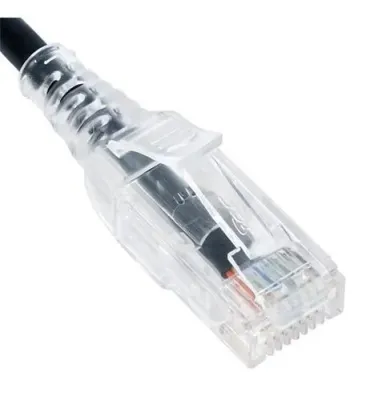 Cablesys ICC-ICPCSH07BK - PATCH CORD, CAT 6 SLIM CLEAR SR 7FT BK