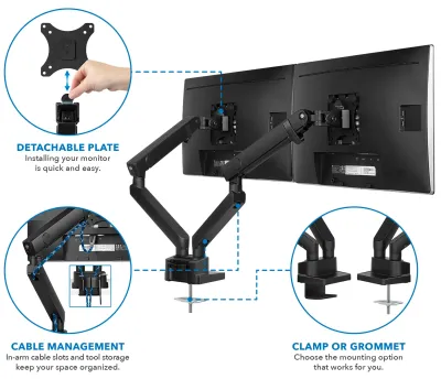 MountIt MI-2672 - Dual Monitor Desk Mount