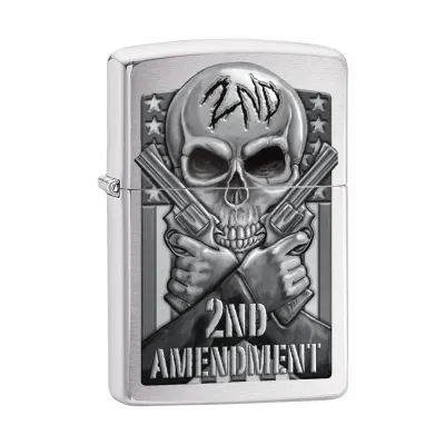 Zippo 200CI404932 - *78702* Zippo 78702 Windproof Lighter Second Amendment Skull