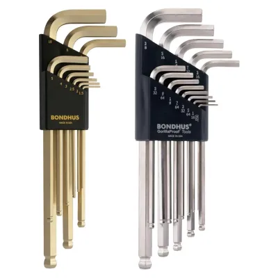 BONDHUS CORP 20399 - Bondhus Plated Balldriver MetricSAE Ball End HEX L-Keys Doub