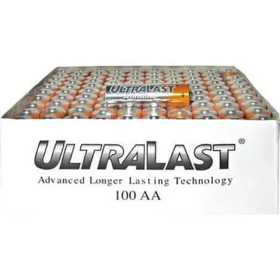 ULTRALAST ULA100AAB - Ultralast Ula100aab Alkaline Aa Batteries, 100 Pk DOTULA100A