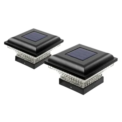 HOME ZONE SECURITY(R) ELI1300G - 2PK SLR POST CAP LGHT BLK