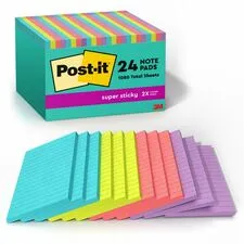 3M MMM 66024SSMIACP - Post-it Super Sticky 4 x 6 List Notes - 4 x 6 - Rectangle - 