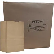 AJM PACKAGING CORP. AJM GS57NP5CES - AJM Kraft Grocery Sacks - 6.72 gal Capacity - Kraft - Paper 