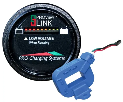 Pro Charging Systems BFGRLITH - Dual Pro Lithiumm Battery Status Indicator Single Round Disp