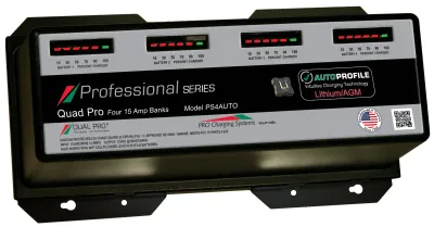 Pro Charging Systems PS4AUTO - Dual Pro PS4AUTO Battery Charger, Auto Profille 4 Bank 60 Am