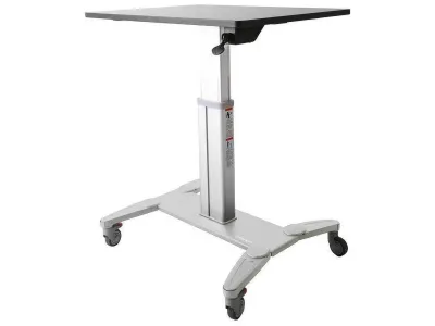 STARTECH STSCART - StarTech AC STSCART Mobile Sit-Stand Workstation Black & Sil