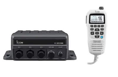 Icom M510BB GW 21 USA - Icom M510BB Black Box VHF With HM195GW White