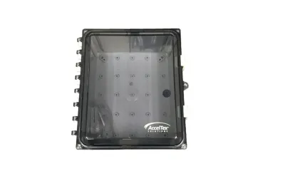 AccelTex ATS-12106P-C-K-CG-UBPTB - 12X10X6 POLYCARBONATE ENCLOSURE WITH CLEAR DOOR, KEY LOCK & 