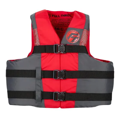 Full Throttle 112200-100-110-26 - Full Throttle Adult Nylon Life Jacket - 4X7X - RedBlack