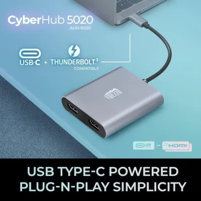 Adesso AUH-5020 - 2 Port USBC to HDMI Adapter