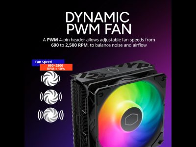 Cooler Master RR-212S-25PZ-R1 - Cooler Master RR-212S-25PZ-R1 Hyper 212 Pro ARGB CPU Air Coo