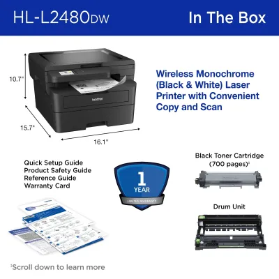 Brother BRTHLL2480DW - BROTHER HLL2480DW LASER