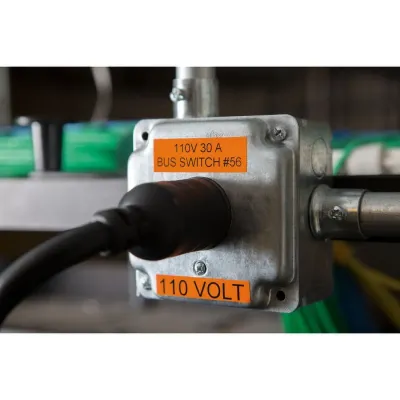DYMO 18435 - RHINO 12IN X 81FT, ORANGE VINYL LABELING TAPE