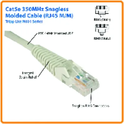 Eaton Tripplite N001-025-GY - EATON TRIPP LITE SERIES CAT5E 350 MHZ SNAGLESS MOLDED (UTP) 