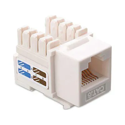 CABLE MATTERS 180005X10-WHT - UL LISTED 10-PACK 10GBPS CAT6 KEYSTONE JACKS, RJ45 KEYSTONE 