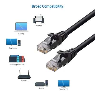 CABLE MATTERS 160001-BLK-1X5 - CABLE MATTERS 10GBPS 5-PACK SNAGLESS SHORT CAT 6 ETHERNET CA