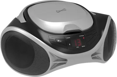 Supersonic SC-726BTSLV - TOP LOADING CD PLAYER PLAYS CD, CD-R, CD-RW LED TRACK DISPLA