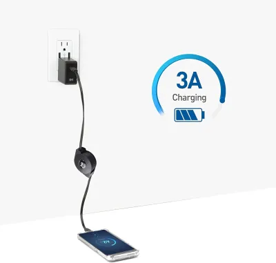 CABLE MATTERS 201093-1MX2 - RETRACTABLE USB C CABLE 3.3 FT, UP TO 60W CHARGING, 480MBPS 