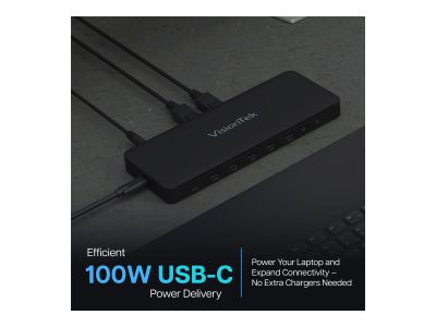 Visiontek 901799 - VT4600DL Dual 4K Dock with 100W Power Delivery