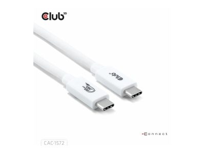 CLUB 3D CAC-1572 - USB TYPE C CABLE USB80 1.2M3,94FT WHIT