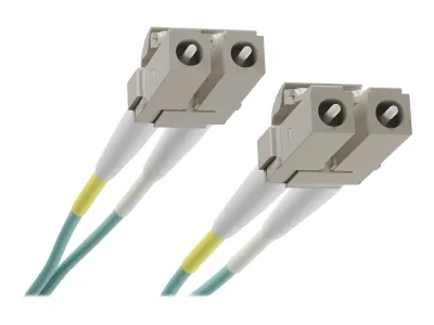 FS FJ5G4LCLC-09M - 9 METER LC-LC OM4 100GIG FIBER OPTIC CABLE, AQUA, OFNR, 5012