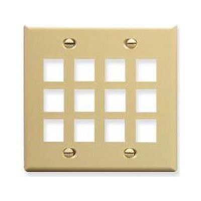 Cablesys ICC-IC107F12IV - FACEPLATE, FLAT, 2-GANG, 12-PORT, IVORY