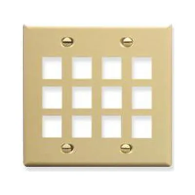 Cablesys ICC-IC107F12IV - FACEPLATE, FLAT, 2-GANG, 12-PORT, IVORY