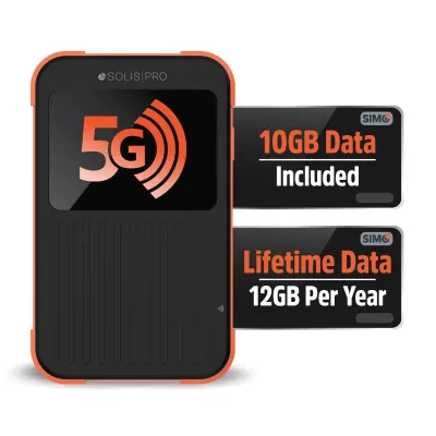 SIMO, INC. SS5B0000 - SOLIS 5G 5G4GLTE RUGGED HOTSPOT FOR SIMO MULTI-CELLULAR CARR