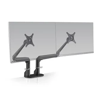 HAT DESIGN WORKS 5902-104 - DUAL EVO - DUAL MONITOR ARM, BLACK, HOLDS 1-15 LBS PER MONIT
