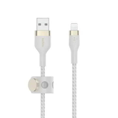 Belkin CAA010BT3MWH - USB-A TO LTG, BRAID SIL, 3M, WHT